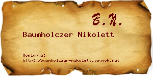 Baumholczer Nikolett névjegykártya